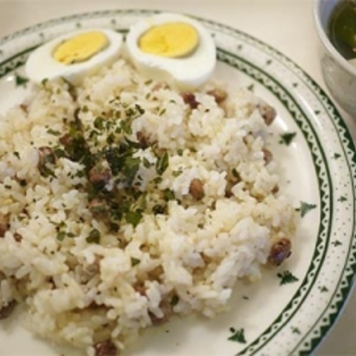 豆まきの豆で作る　炒り豆ピラフ